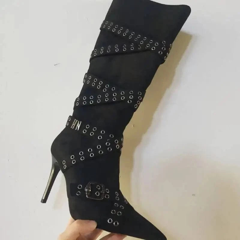 Botas Mujer Women Winter and Fall Shoes Knee High Heel Ladies Boots for Women Shoes