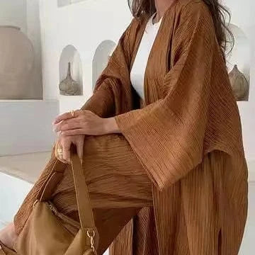 Boutique Wholesale 2024 Autumn New Women's Pleated Texture Top Straight Casual Pants Women's Set