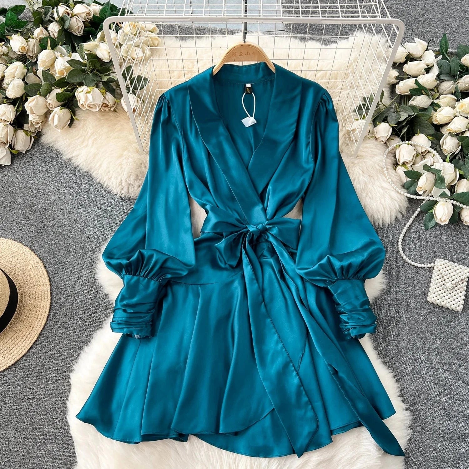 Boutique Wholesale 2024 Summer Elegant Solid Color Women's Dress