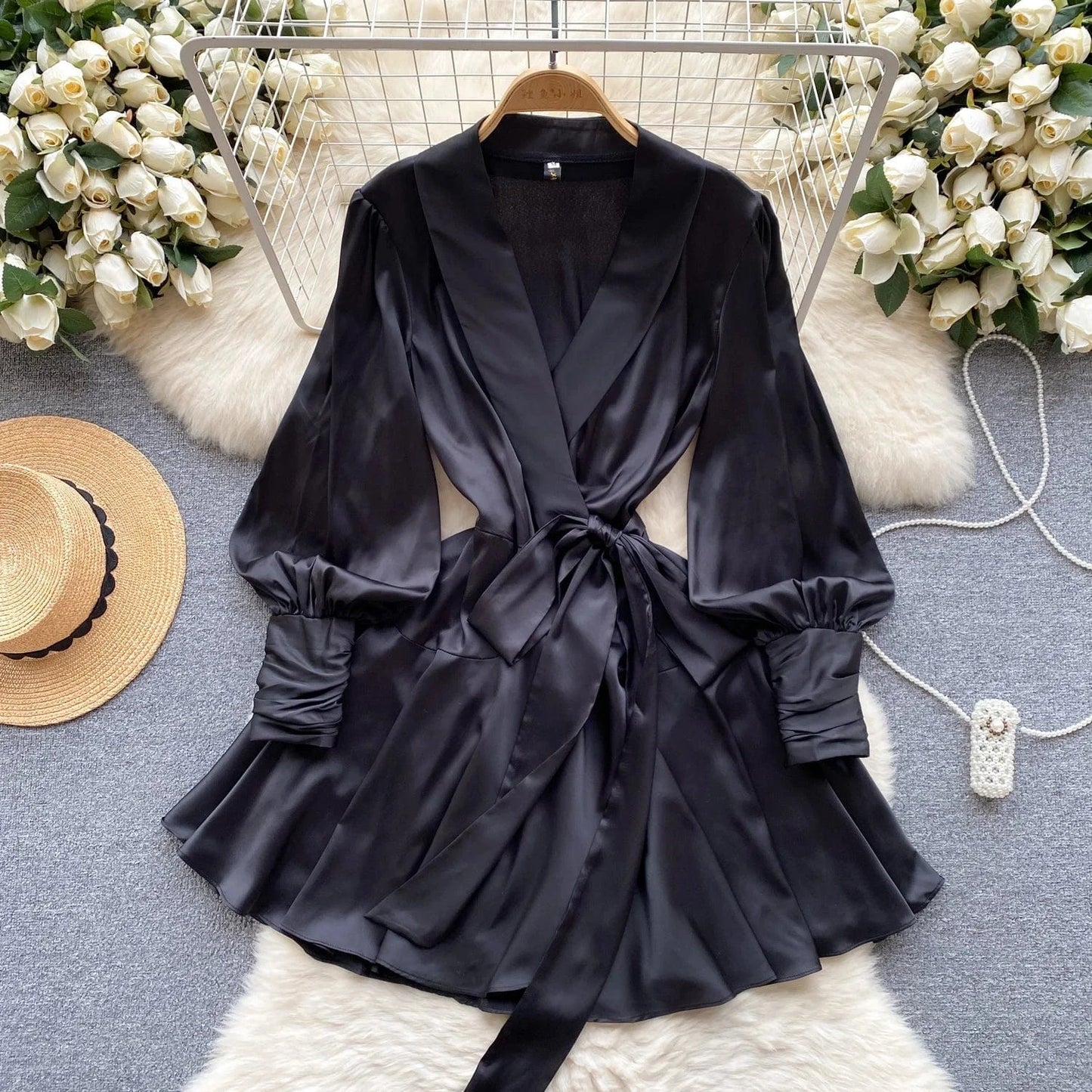 Boutique Wholesale 2024 Summer Elegant Solid Color Women's Dress