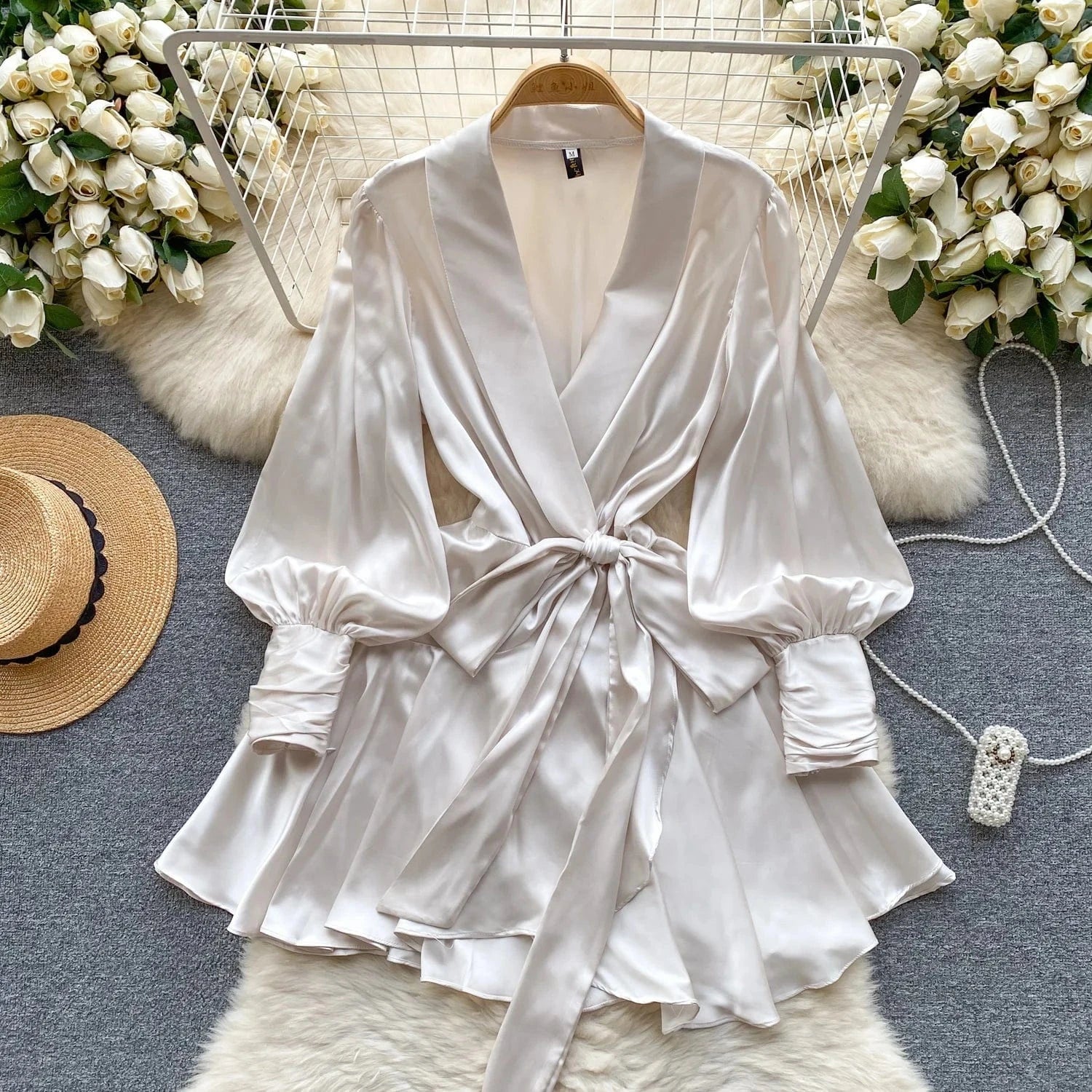 Boutique Wholesale 2024 Summer Elegant Solid Color Women's Dress