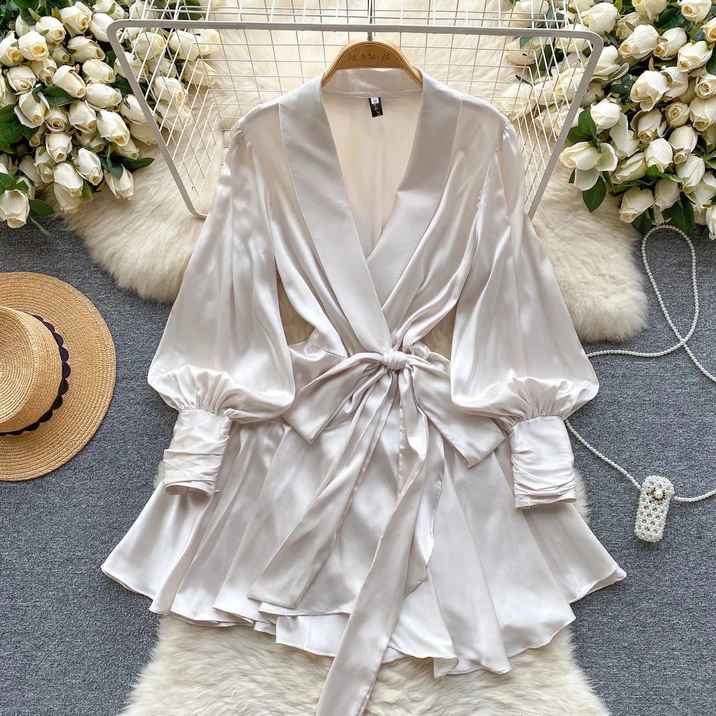 Boutique Wholesale 2024 Summer Elegant Solid Color Women's Dress