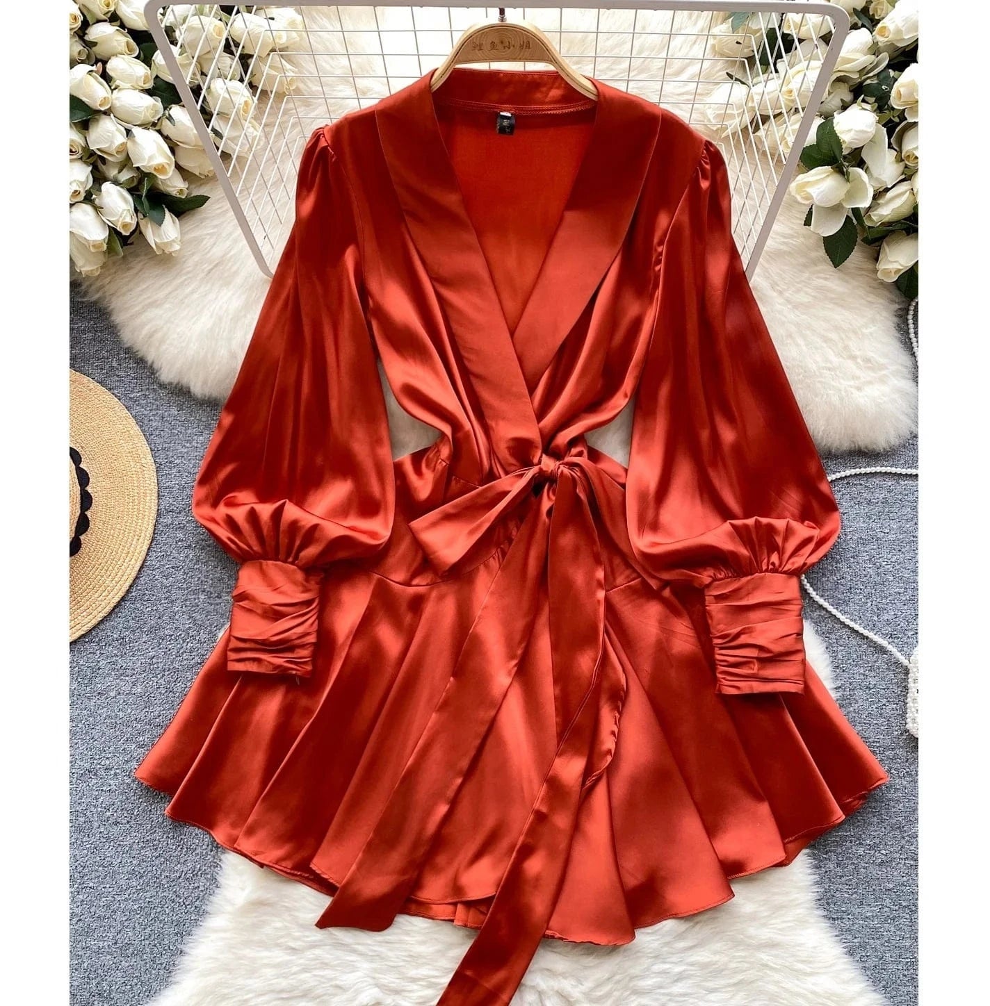 Boutique Wholesale 2024 Summer Elegant Solid Color Women's Dress