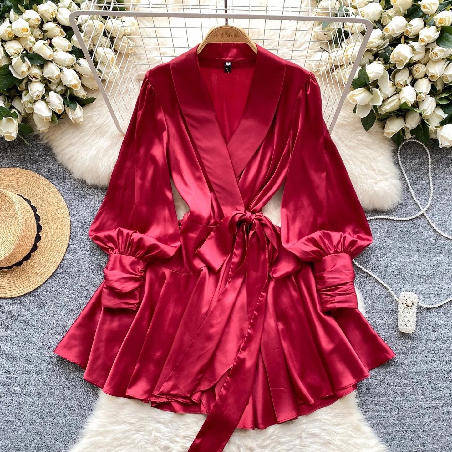 Boutique Wholesale 2024 Summer Elegant Solid Color Women's Dress