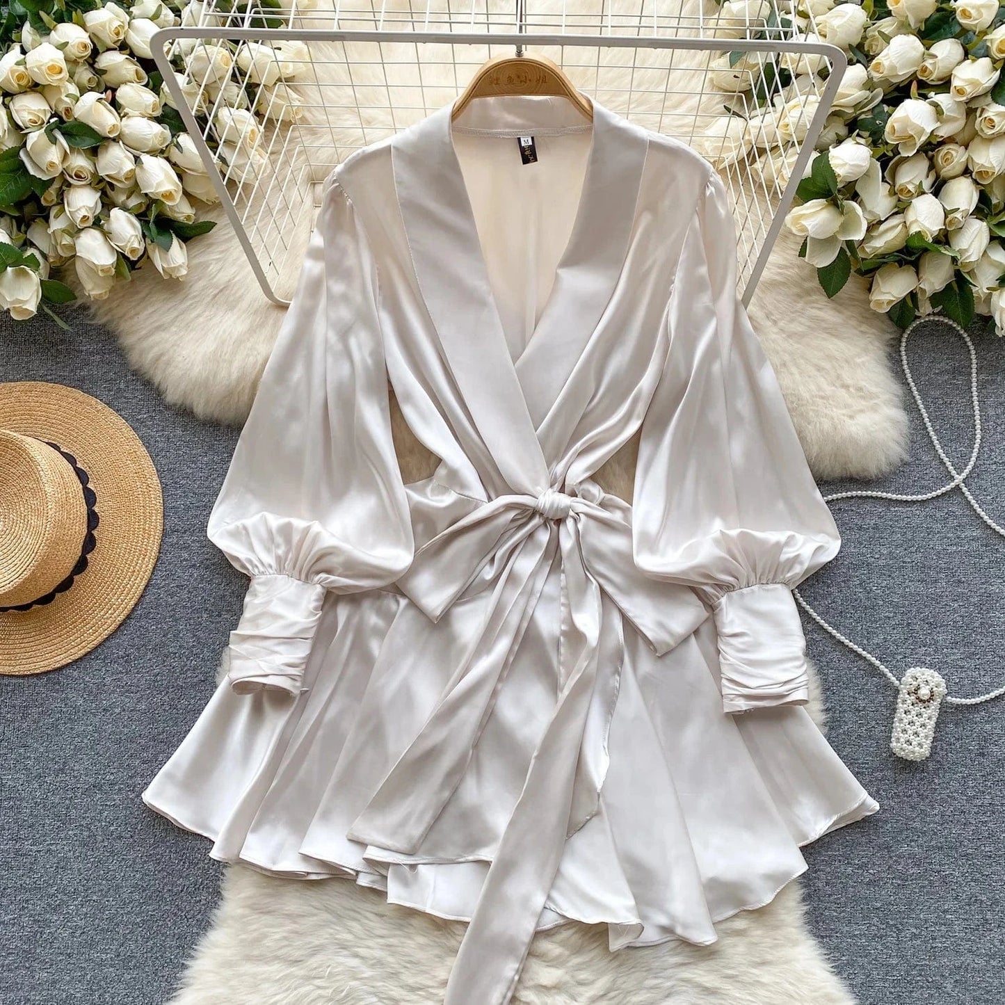 Boutique Wholesale 2024 Summer Elegant Solid Color Women's Dress