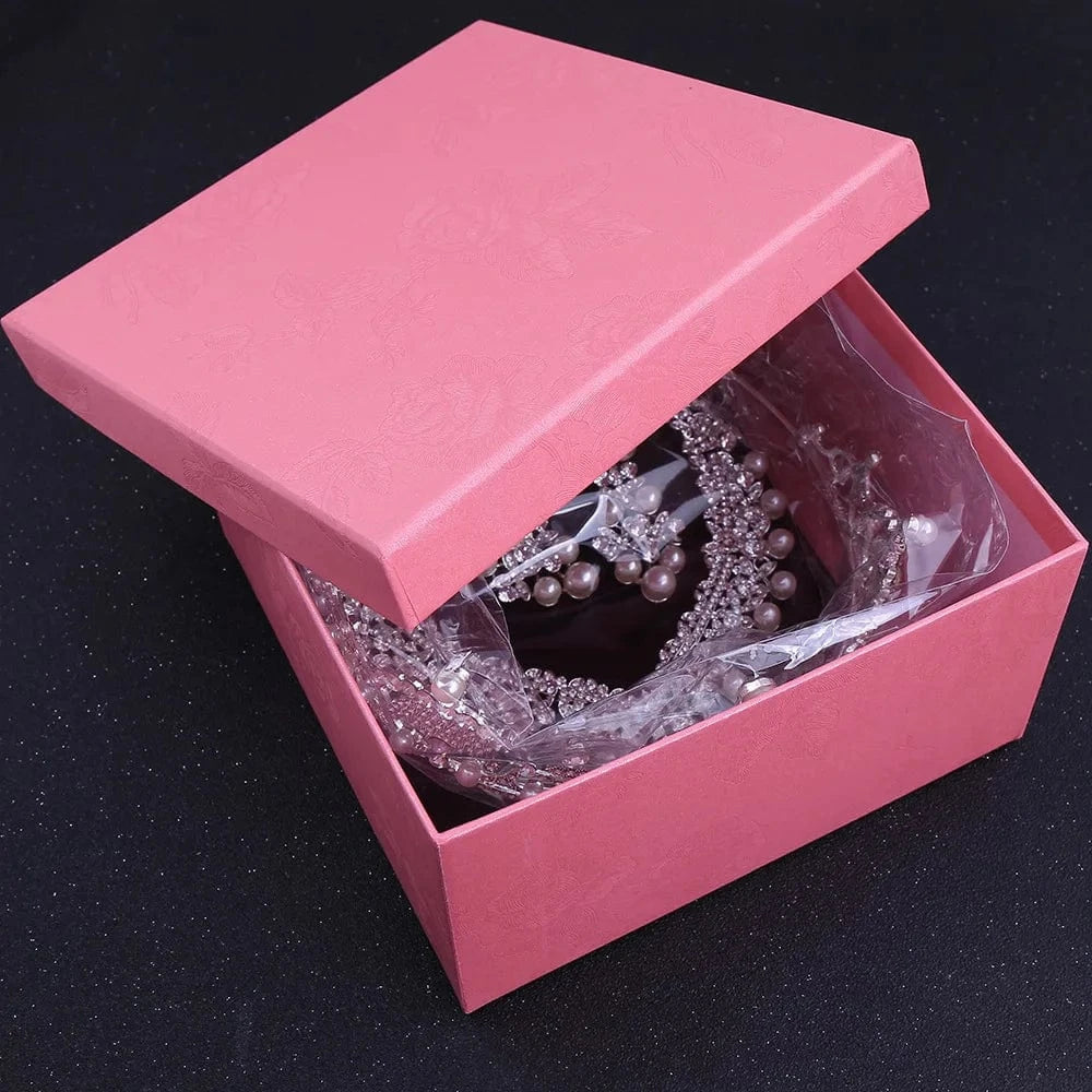 Box(Not sold individually) 2023 Bride Headdress Wedding Accessories Three-piece Pearl Necklace Earrings Wedding Crown Tiara Necklaces Jewelry Set