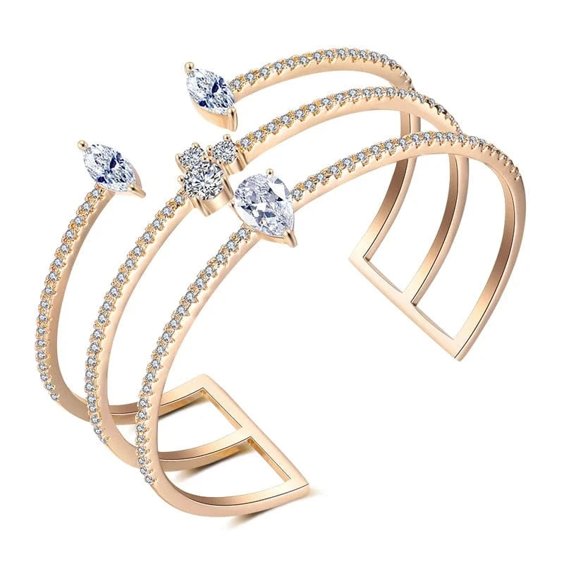 BP162 Gold RAKOL  BP2218  wholesale  minimalist gold plated colour gemstone cubic zirconia tennis bangle bracelets women