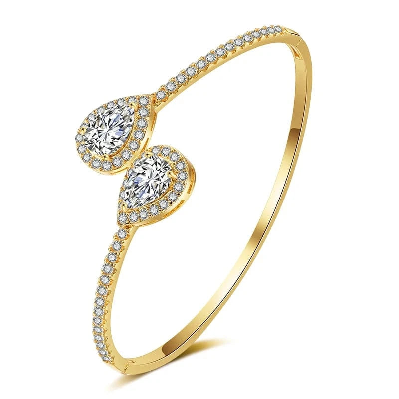 BP2018 Gold RAKOL BP2154   luxury dubai Indian ice out  cubic zirconia bridal  bracelets & bangles Girls  bridal bangle bracelet women