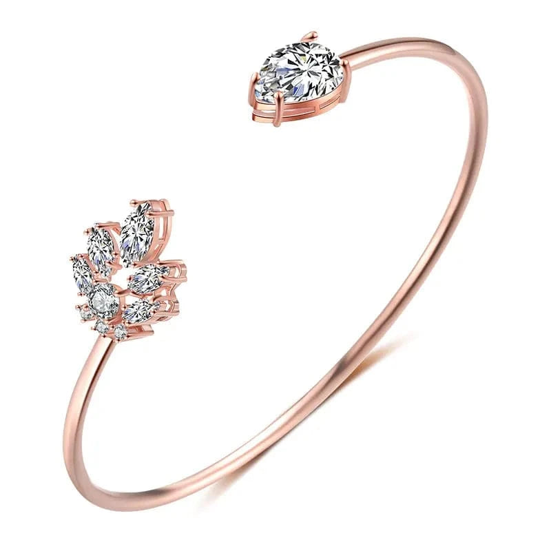 BP2127 Rose gold RAKOL BP2154   luxury dubai Indian ice out  cubic zirconia bridal  bracelets & bangles Girls  bridal bangle bracelet women
