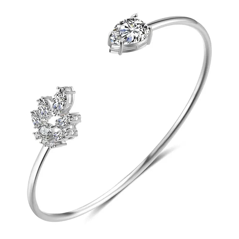 BP2127 White RAKOL BP2154   luxury dubai Indian ice out  cubic zirconia bridal  bracelets & bangles Girls  bridal bangle bracelet women