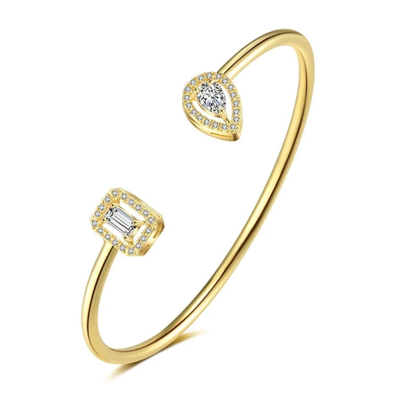BP2154 Gold RAKOL  BP2218  wholesale  minimalist gold plated colour gemstone cubic zirconia tennis bangle bracelets women