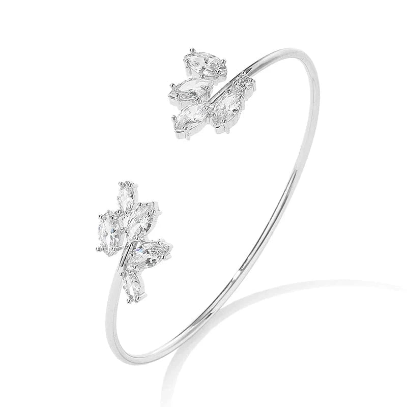 BP2185 White RAKOL  BP2218  wholesale  minimalist gold plated colour gemstone cubic zirconia tennis bangle bracelets women