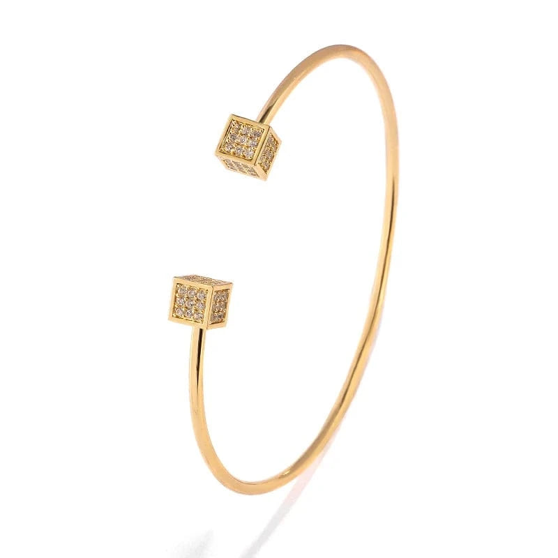 BP2188 Gold RAKOL  BP2218  wholesale  minimalist gold plated colour gemstone cubic zirconia tennis bangle bracelets women