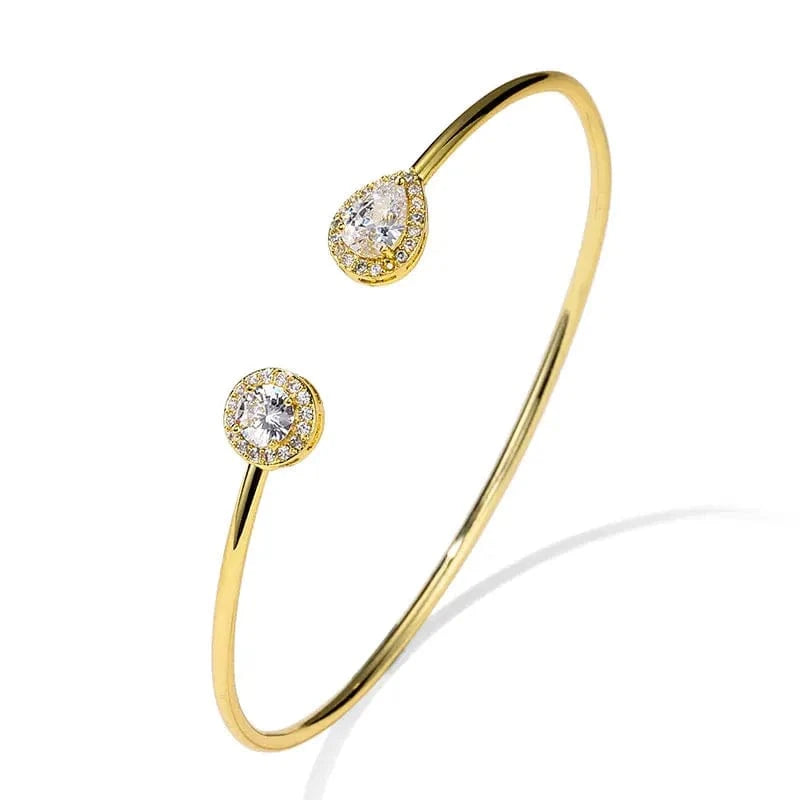 BP2194 Gold RAKOL  BP2218  wholesale  minimalist gold plated colour gemstone cubic zirconia tennis bangle bracelets women