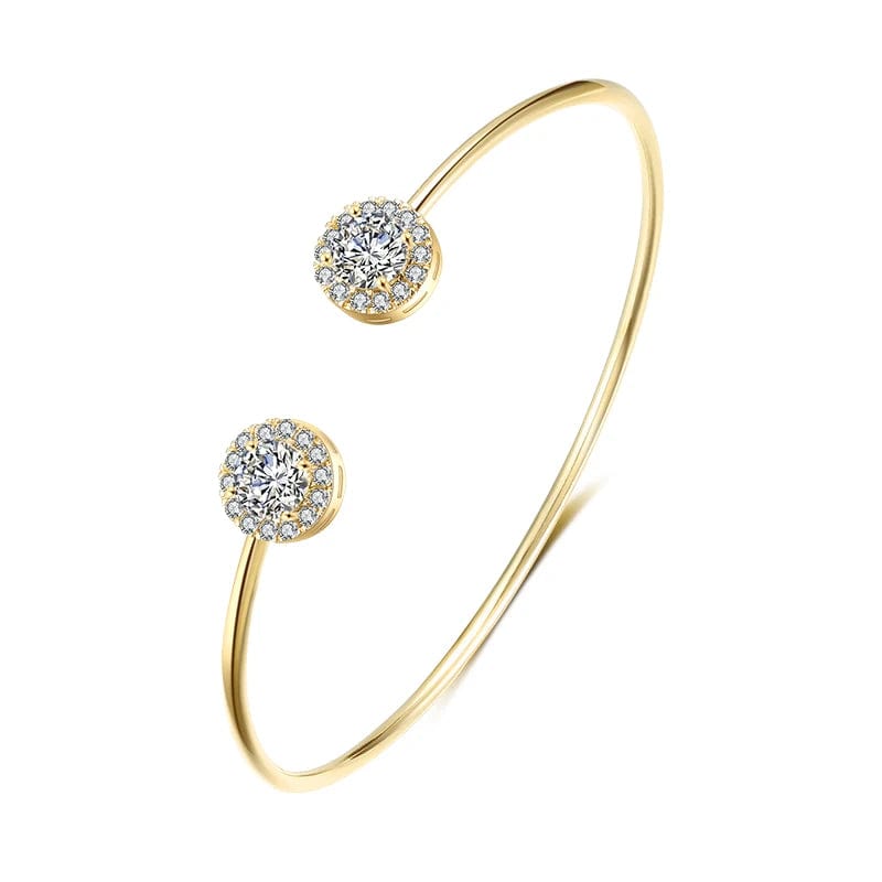 BP2195 Gold RAKOL BP2212 Fine design minimalist colour gemstone zirconia   dubai bridal adjustable  bangle bracelets jewellery women