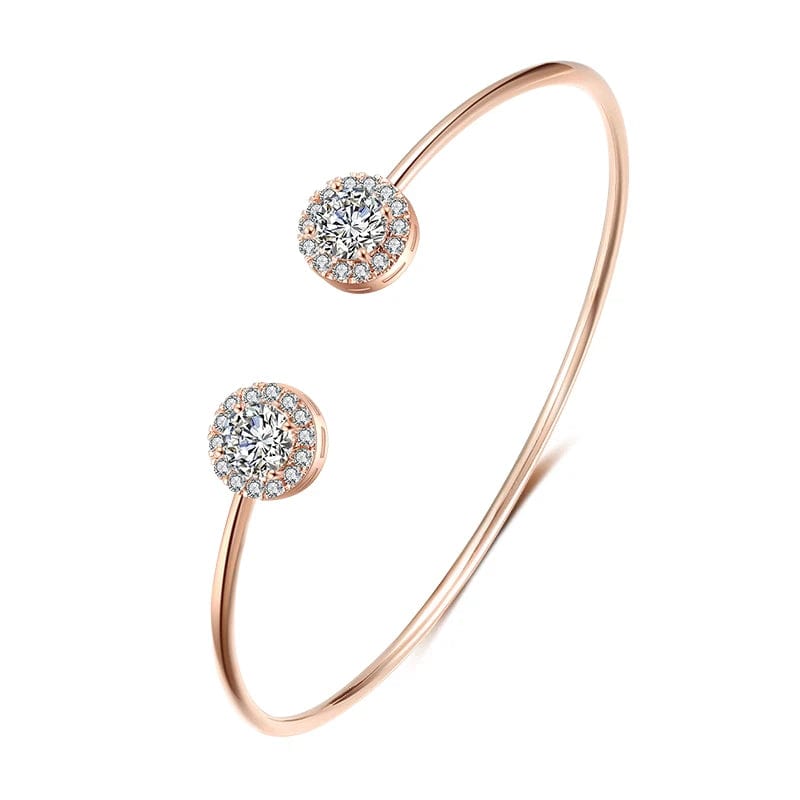 BP2195 Rose  Gold RAKOL BP2212 Fine design minimalist colour gemstone zirconia   dubai bridal adjustable  bangle bracelets jewellery women