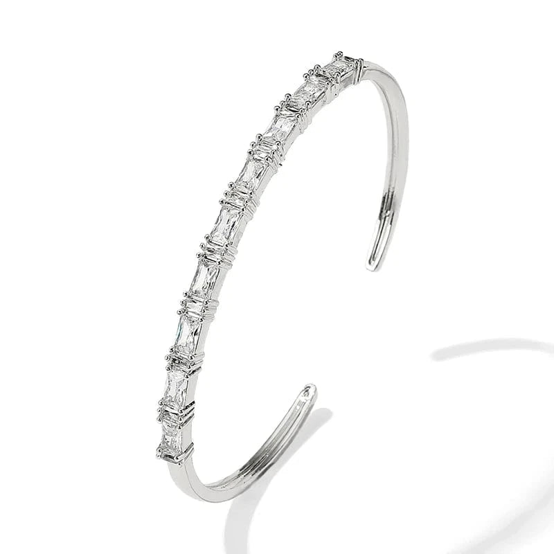 BP2217 White RAKOL  BP2218  wholesale  minimalist gold plated colour gemstone cubic zirconia tennis bangle bracelets women