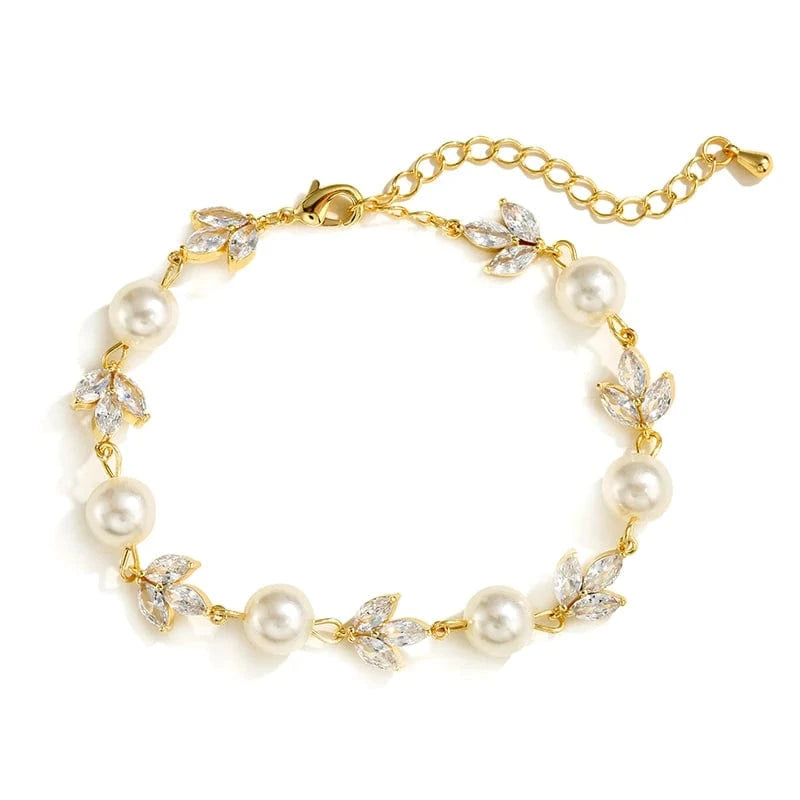 BP2223 Gold RAKOL BP2223  fashion jewelry bracelets & bangles women gold plated pearl  zirconia  adjustable bracelets girls  jewelry 2022