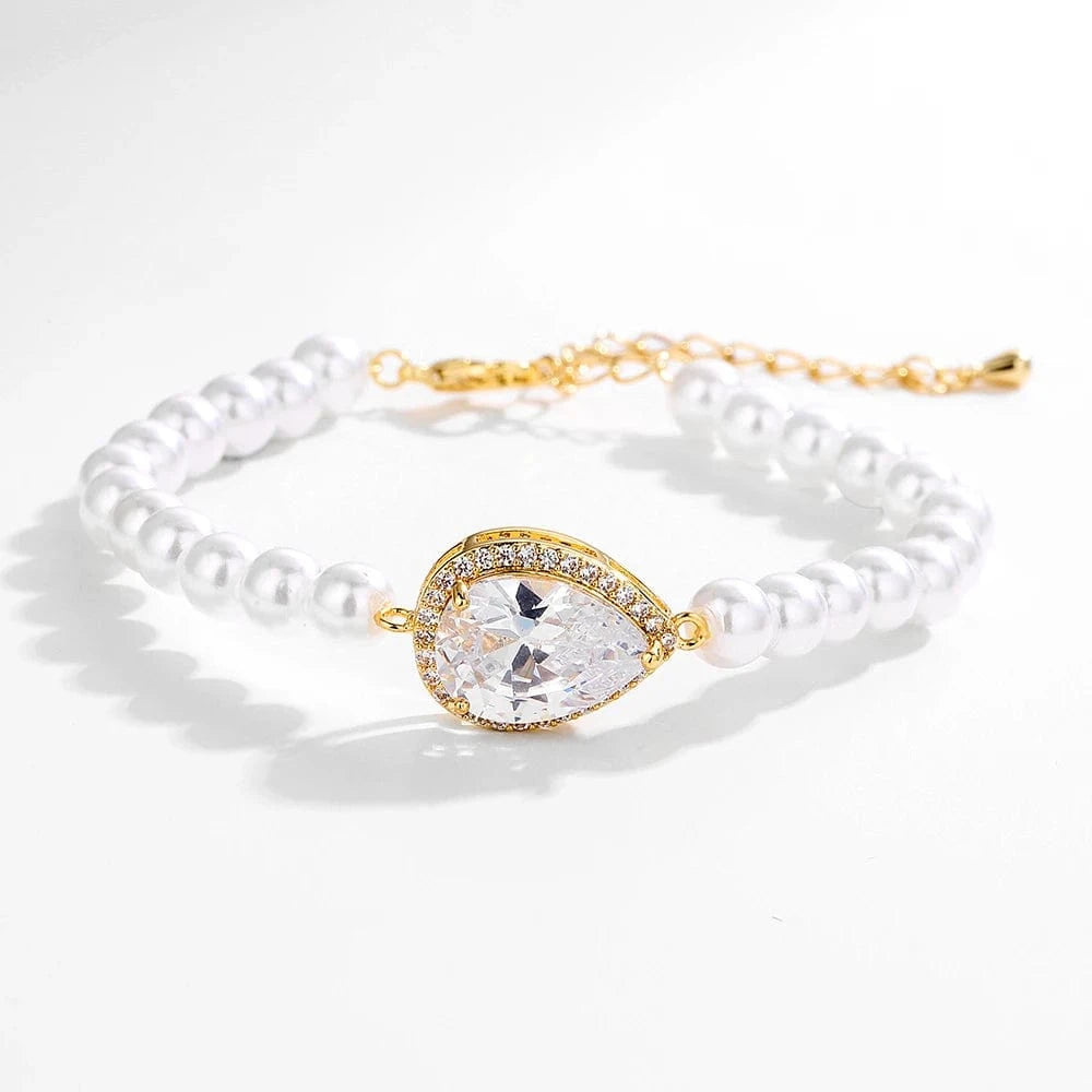 BP2266 Gold RAKOL BP2223  fashion jewelry bracelets & bangles women gold plated pearl  zirconia  adjustable bracelets girls  jewelry 2022