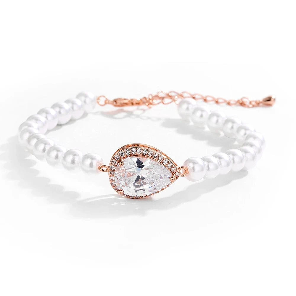 BP2266 Rose Gold RAKOL BP2223  fashion jewelry bracelets & bangles women gold plated pearl  zirconia  adjustable bracelets girls  jewelry 2022