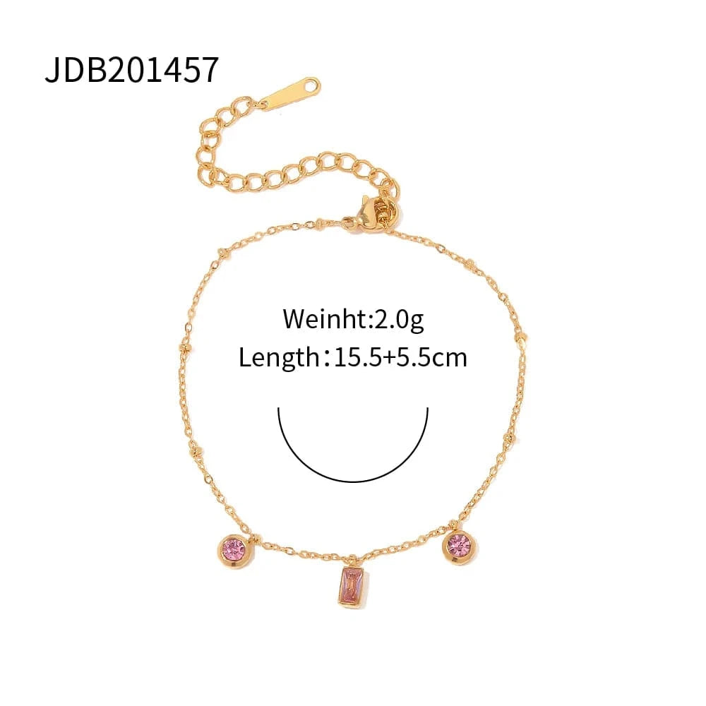 BR1091 N2336 18K Gold Plated Stainless Steel Bracelet Jewelry Set Dainty Mulit Cubic Zirconia Dainty Choker Necklace Set