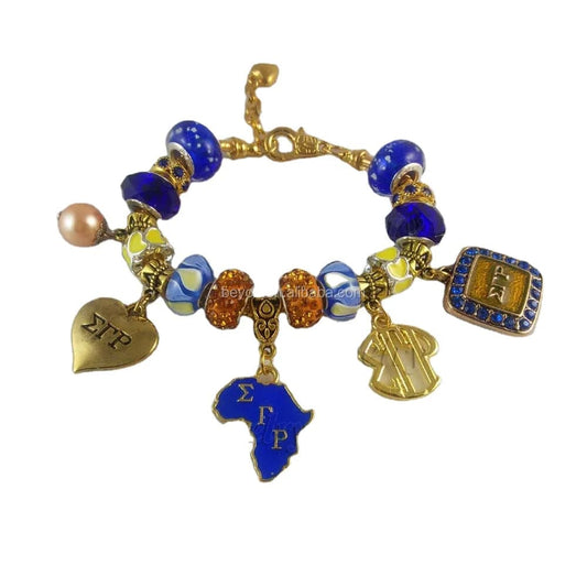 bracelet / 01 Newest  Sigma Gamma Rho Sorority Bracelet SGR charm bead bracelet bangle Jewelry