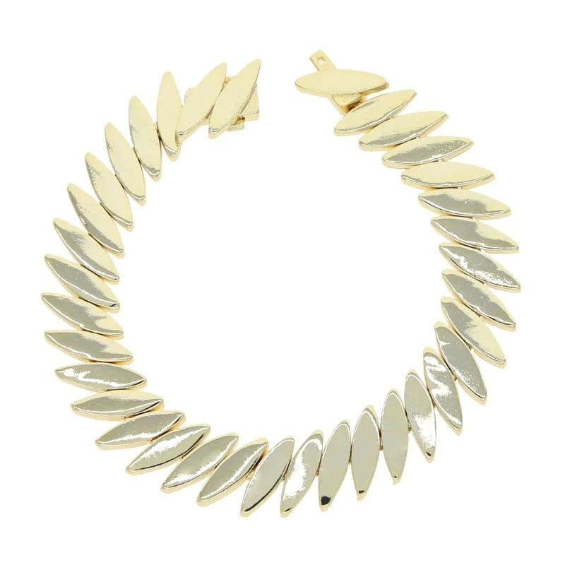 Bracelet 17cm / YB24-Gold 2023 New Arrived Cool Punk Styles High Polished Horse Eye Necklace Bracelet For Women Girl Fashion Jewelry Set