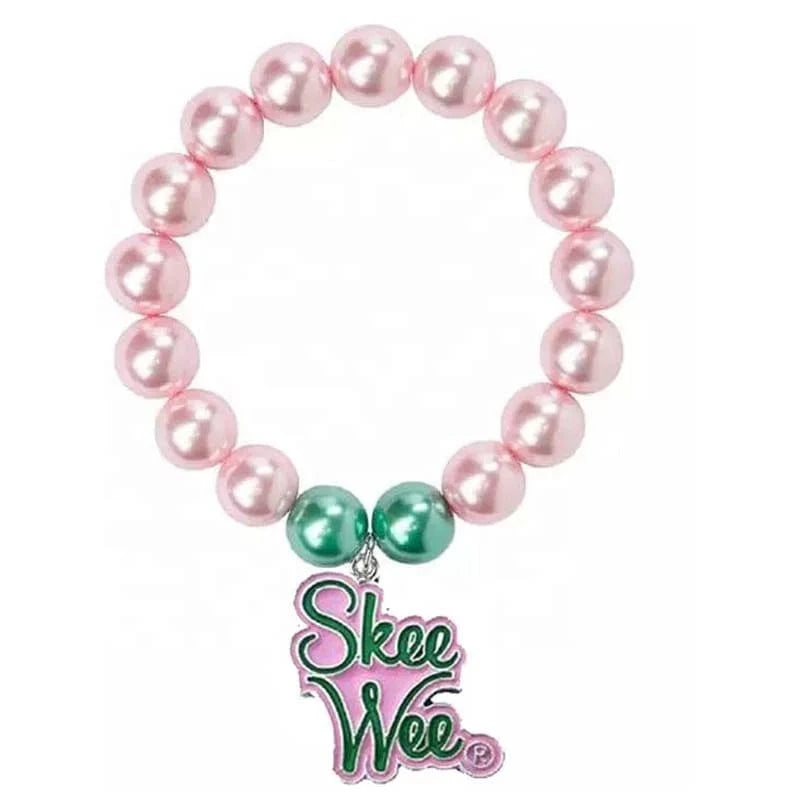 Bracelet / 19.5CM / Pink/green Custom Hand Made Sorority Skee wee Accessory Pearl Bracelets