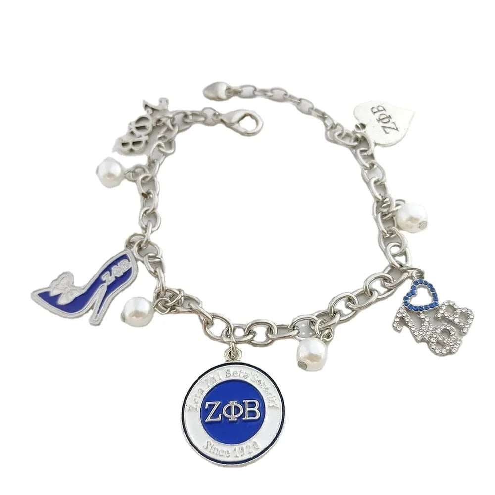 bracelet / ZPB Handmade Adjustable Chain Greek Sorority Zeta Phi Beta Letter Pendant Society Bracelets Women Accessories