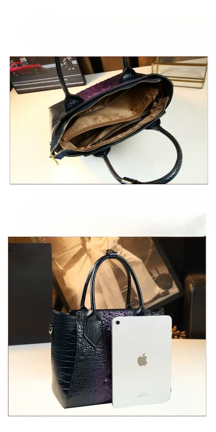 Brand Crocodile New Large Capacity Tote Bag Leather Handbag Crossbody Bags for Women Bolsos Mujer - SN Wigs & More