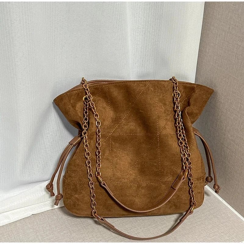 Brand Diamond - shaped Underarm Bag New Women Luxury Retro Fashion Versatile Drawstring Chain Bag Textured Hardware Shoulder Bag - SN Wigs & More