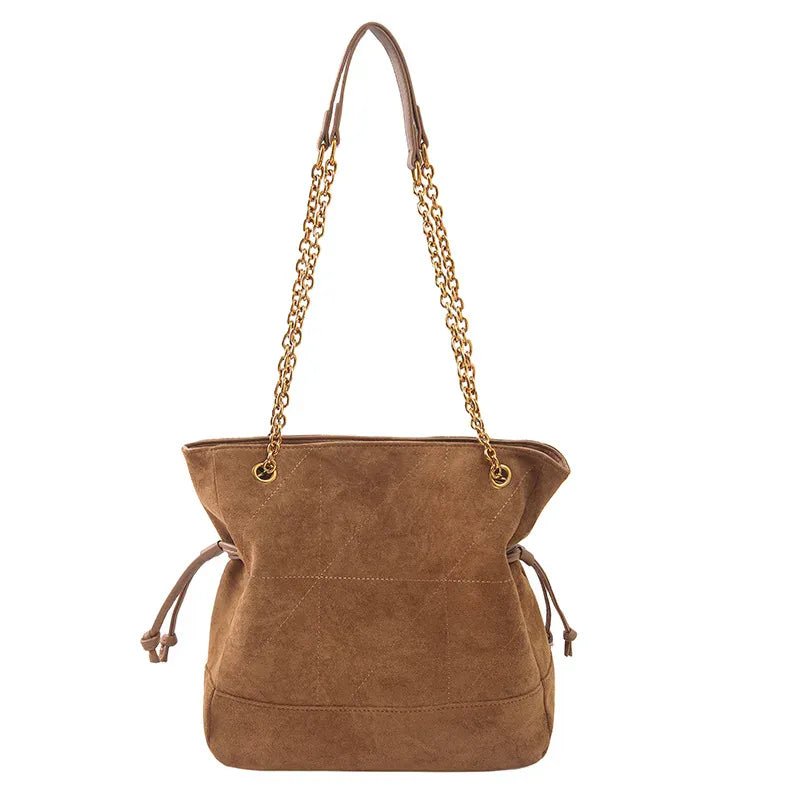 Brand Diamond - shaped Underarm Bag New Women Luxury Retro Fashion Versatile Drawstring Chain Bag Textured Hardware Shoulder Bag - SN Wigs & More