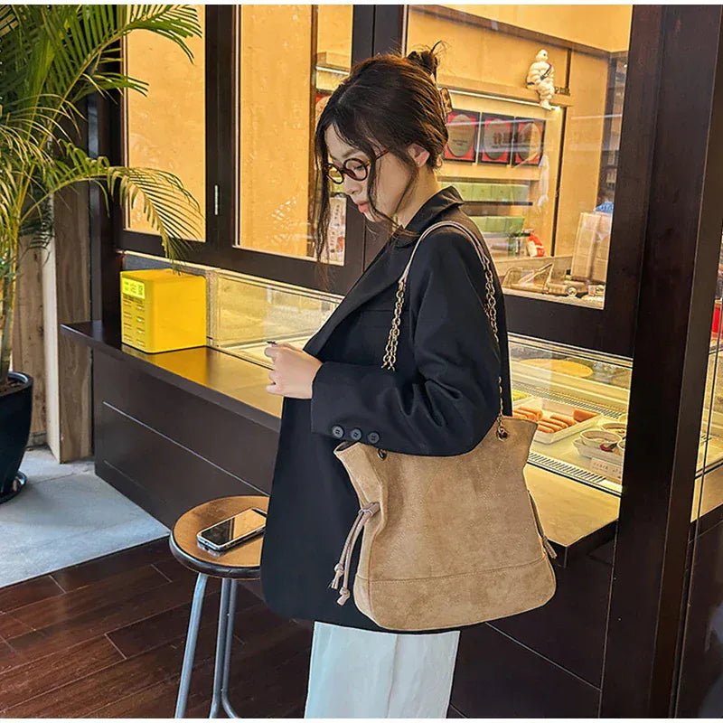 Brand Diamond - shaped Underarm Bag New Women Luxury Retro Fashion Versatile Drawstring Chain Bag Textured Hardware Shoulder Bag - SN Wigs & More