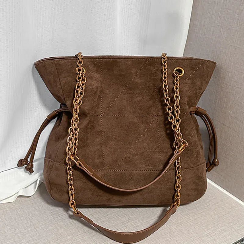 Brand Diamond - shaped Underarm Bag New Women Luxury Retro Fashion Versatile Drawstring Chain Bag Textured Hardware Shoulder Bag - SN Wigs & More