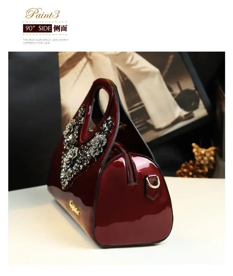 Brand Fashionable Diamond - encrusted Dumpling Bag Genuine Leather Hand - held Crossbody Bags for Women Sac À Main Femme - SN Wigs & More