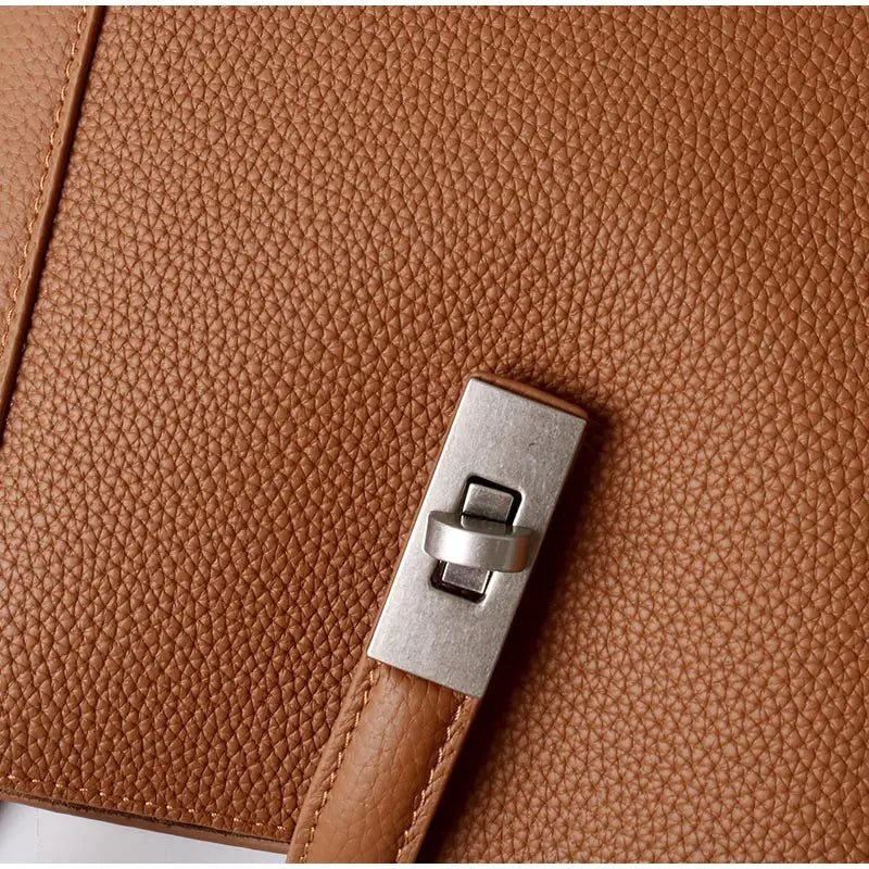 Brand Genuine Leather Basket Bag Women Luxury Fashion Simple Texture Tote Bag New Versatile High - end Shoulder Bag Messenger Bag - SN Wigs & More