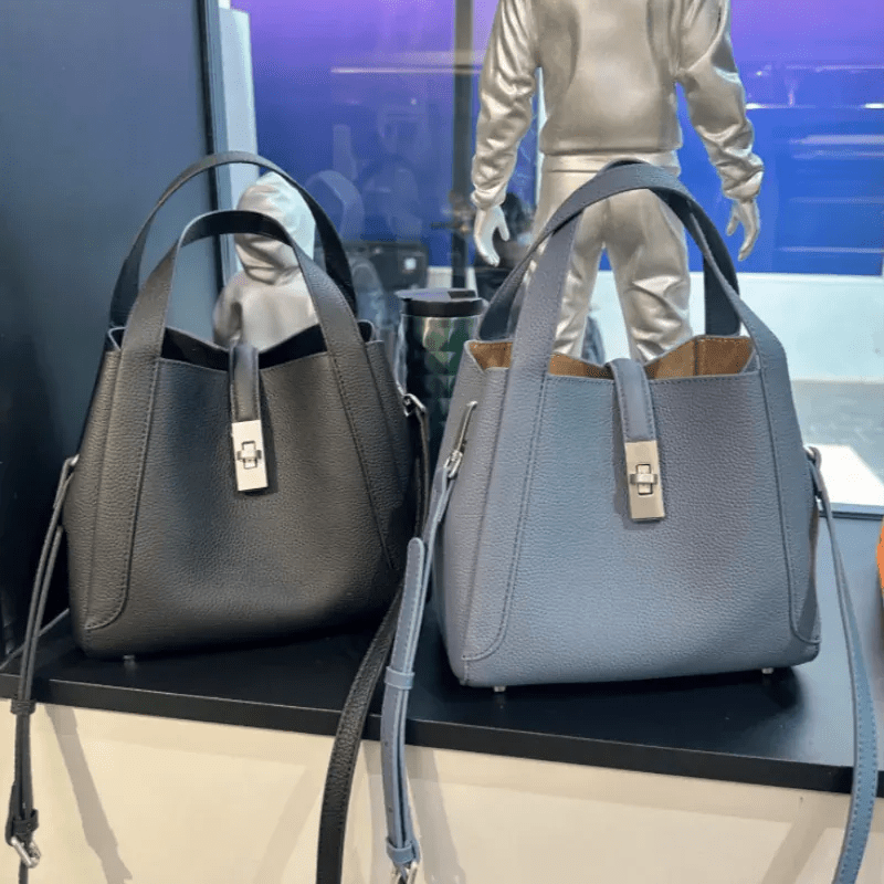 Brand Genuine Leather Basket Bag Women Luxury Fashion Simple Texture Tote Bag New Versatile High - end Shoulder Bag Messenger Bag - SN Wigs & More