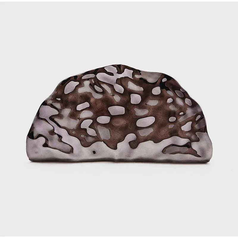 Brand Luxury Design Evening Bag Acrylic Fashion Exquisite High - end Handbag Metal Fan - shaped Crossbody Bag Textured Women's Bag - SN Wigs & More