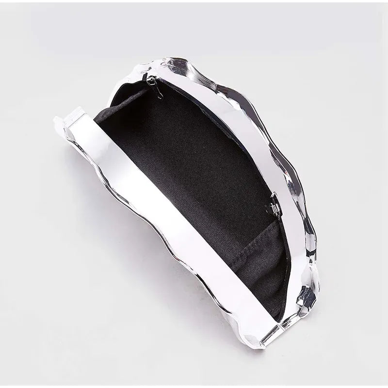 Brand Luxury Design Evening Bag Acrylic Fashion Exquisite High - end Handbag Metal Fan - shaped Crossbody Bag Textured Women's Bag - SN Wigs & More