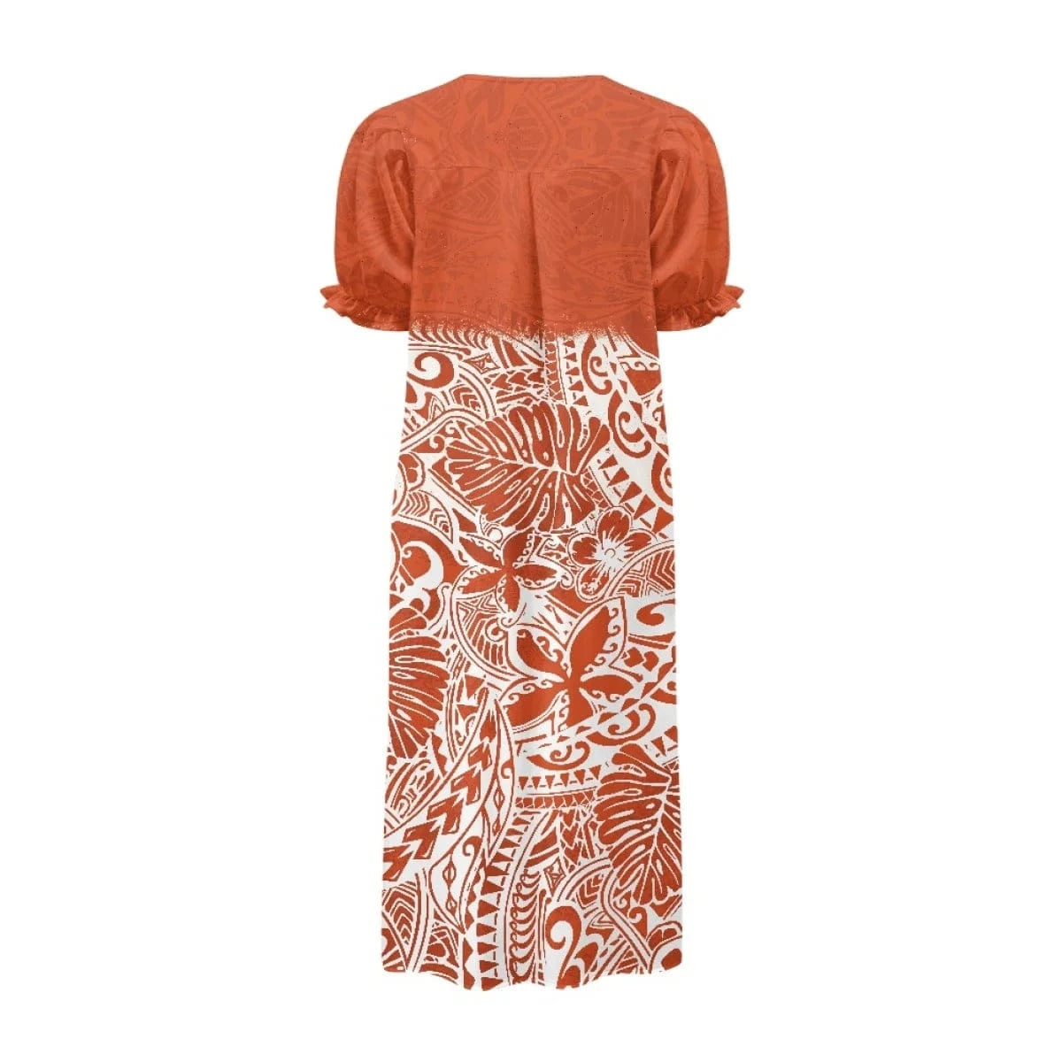 Brand New Polyester Woman Plus-Size Top Quality Dress 2024 Red Design Pacific Island Art Design Women's Casual Mumu Dress Women