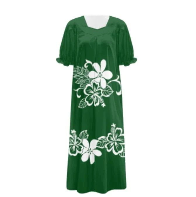Brand New Polyester Woman Plus-Size Top Quality Dress 2024 Red Design Pacific Island Art Design Women's Casual Mumu Dress Women
