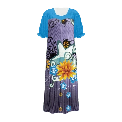 Brand New Polyester Woman Plus-Size Top Quality Dress 2024 Red Design Pacific Island Art Design Women's Casual Mumu Dress Women
