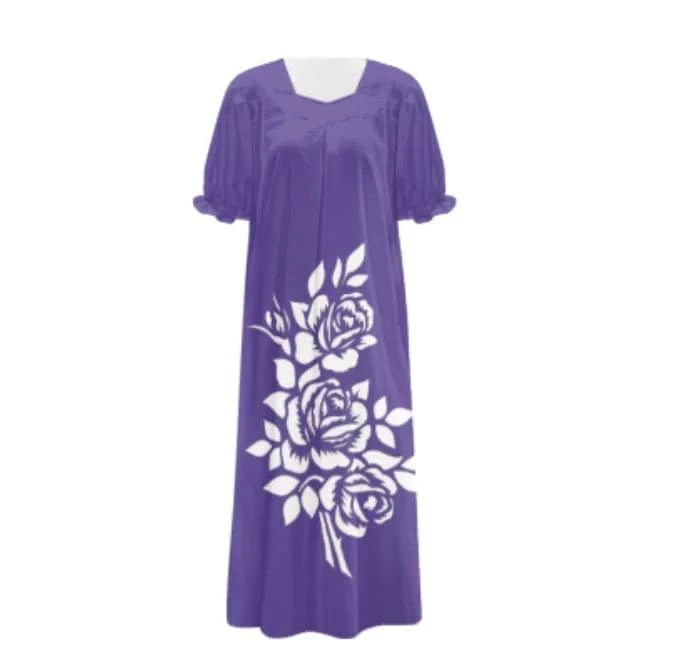 Brand New Polyester Woman Plus-Size Top Quality Dress 2024 Red Design Pacific Island Art Design Women's Casual Mumu Dress Women