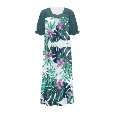Brand New Polyester Woman Plus-Size Top Quality Dress 2024 Red Design Pacific Island Art Design Women's Casual Mumu Dress Women