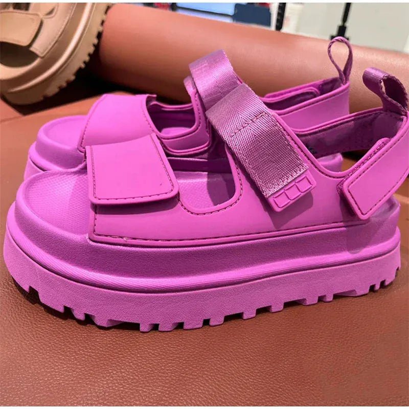 Brand Open Toe Thick - soled Sandals For Women Casual High Quality Fashion Comfort Thick - soled Shoes New Velcro Buckle Sandals - SN Wigs & More