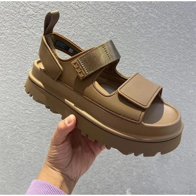 Brand Open Toe Thick - soled Sandals For Women Casual High Quality Fashion Comfort Thick - soled Shoes New Velcro Buckle Sandals - SN Wigs & More