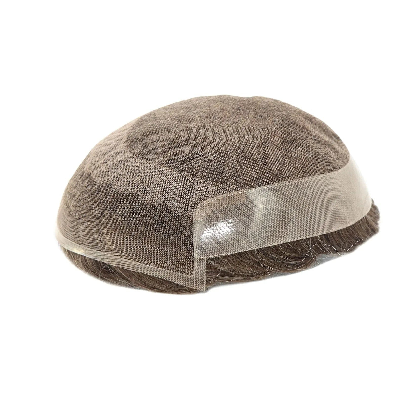 Breathable Oct Cap Front Top Lace Half Around Pu Toupee Ombre Biondo For Men Undetectable Natural Male Hair Patch