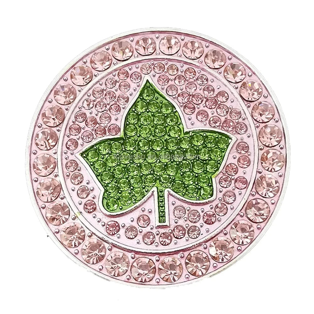 Brooch / Pink Green / as picture show Round Circle Greek Sorority Pink and Green Rhinestone  Brooch Give Girlfriend Pretty Jewelry