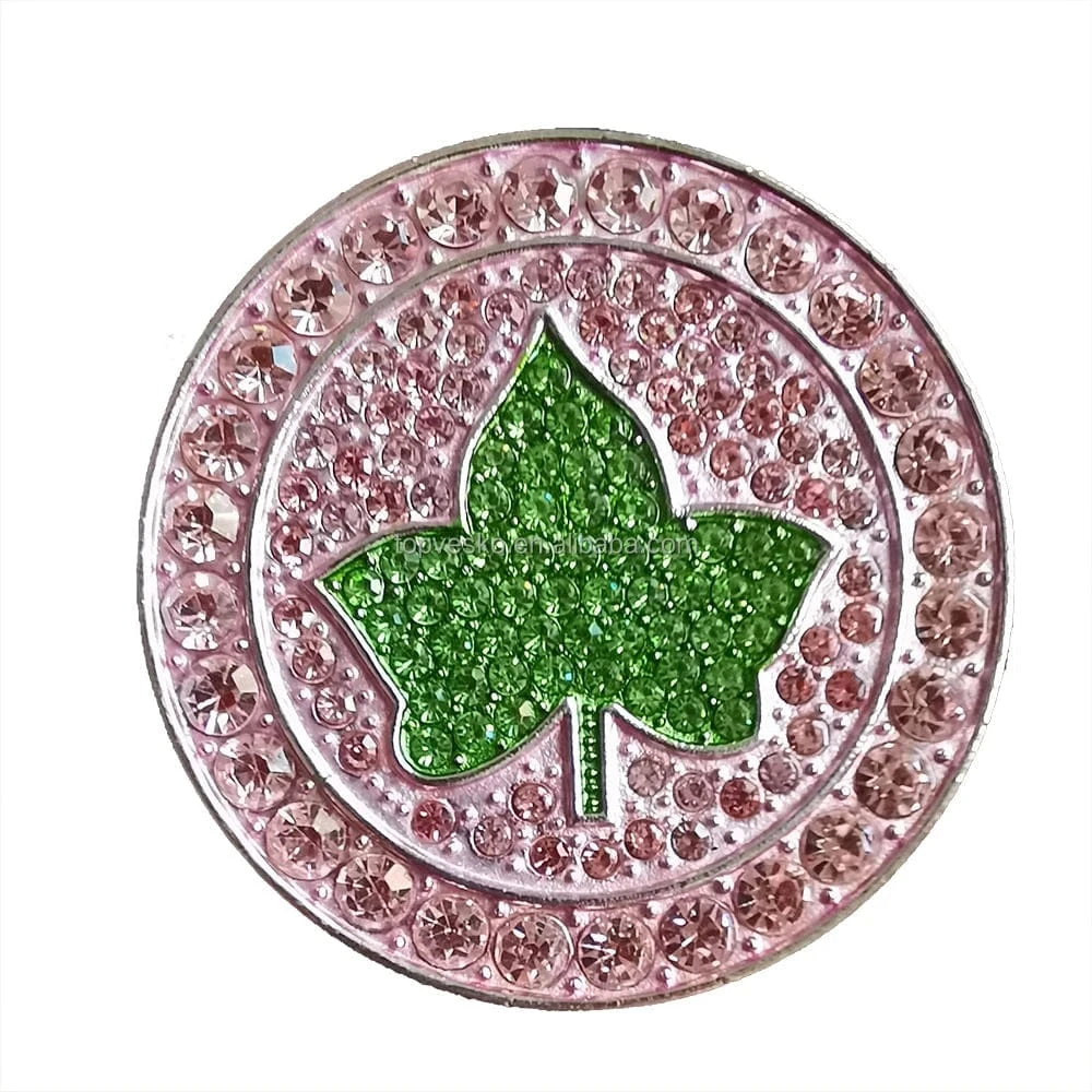 Brooch / Pink Green / as picture show Round Circle Greek Sorority Pink and Green Rhinestone  Brooch Give Girlfriend Pretty Jewelry