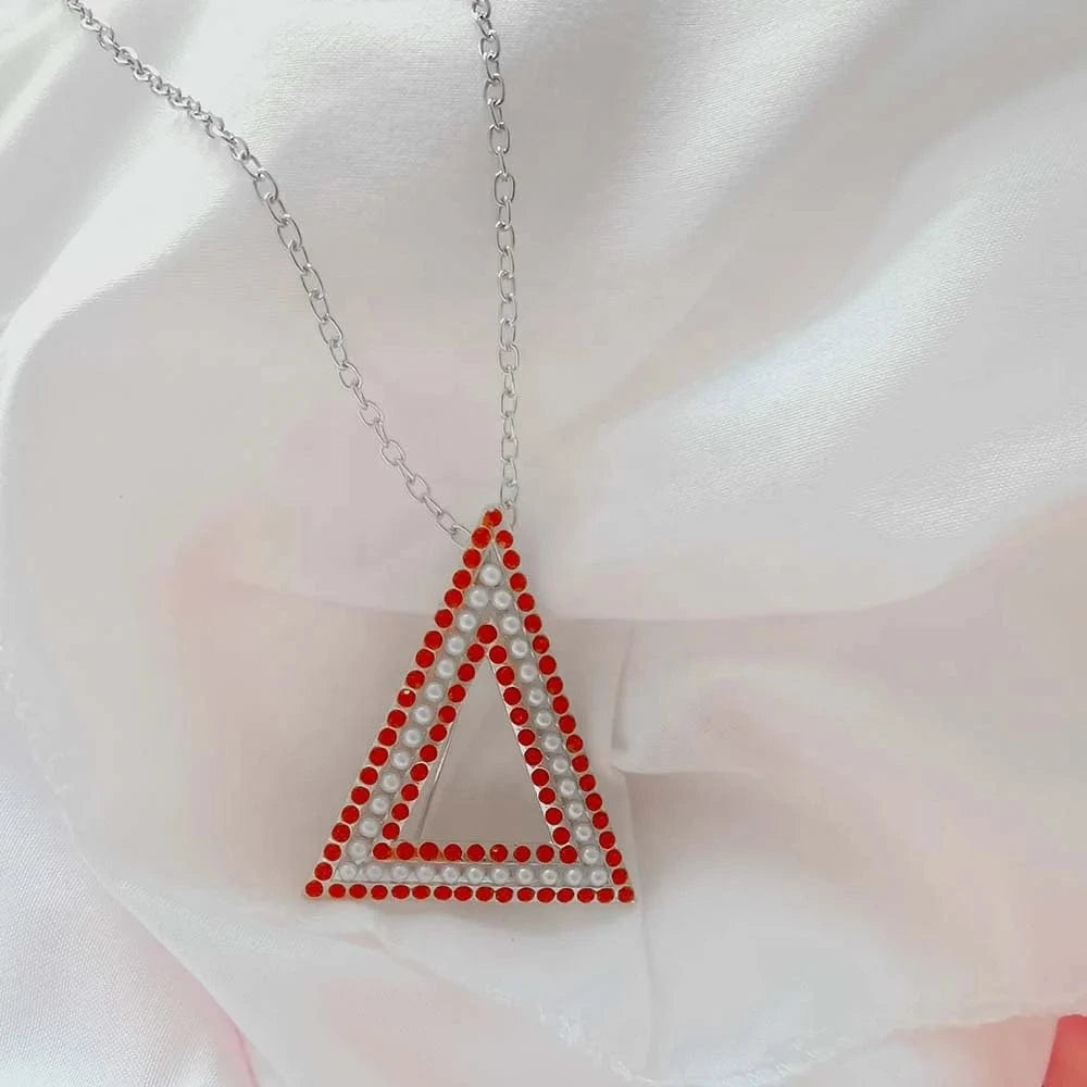 Brooch / Red / Silver Plated Greek Letter Pins Bling Costume Pearl  Brooch lapel pin Jewelry